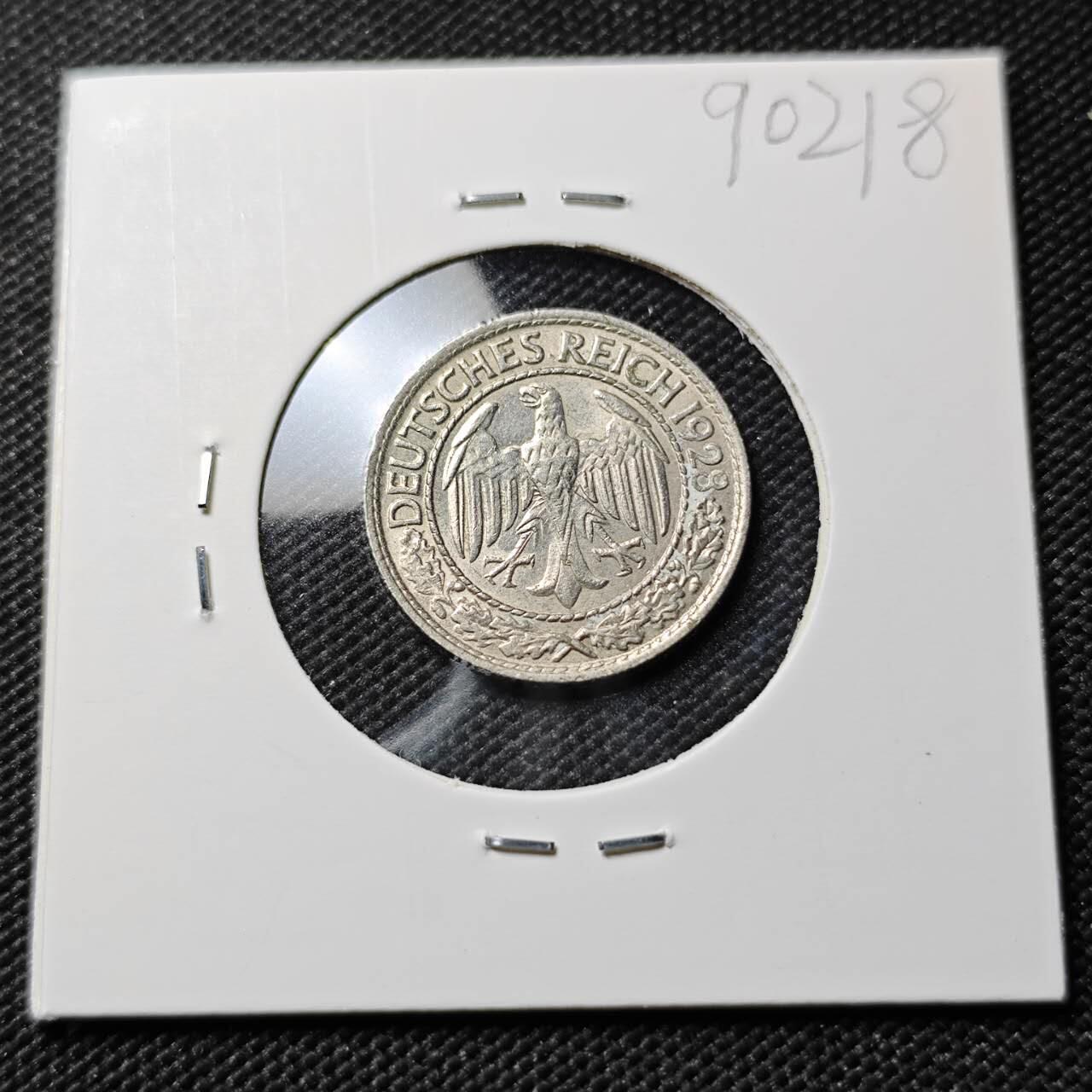 KK钱币收藏小铺  第390期  2月预留时间 周末发货  1928德国50芬尼