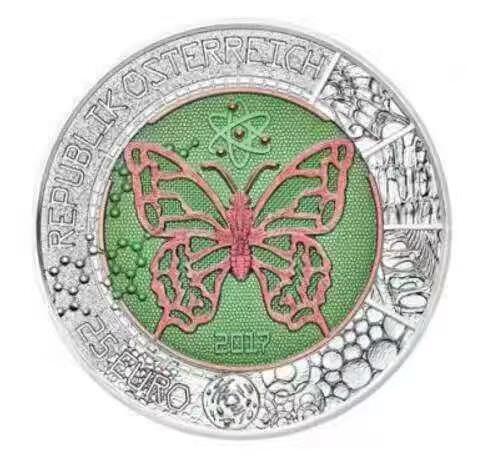 ❤️【币观天下】❤️ 第341期钱币拍卖- 2026.1.30周五晚上6点半场-长期征集拍品 春节前最后一场本场不能存放 节后恢复拍卖 奥地利2017年微观世界银铌双金属镶嵌币原盒证书