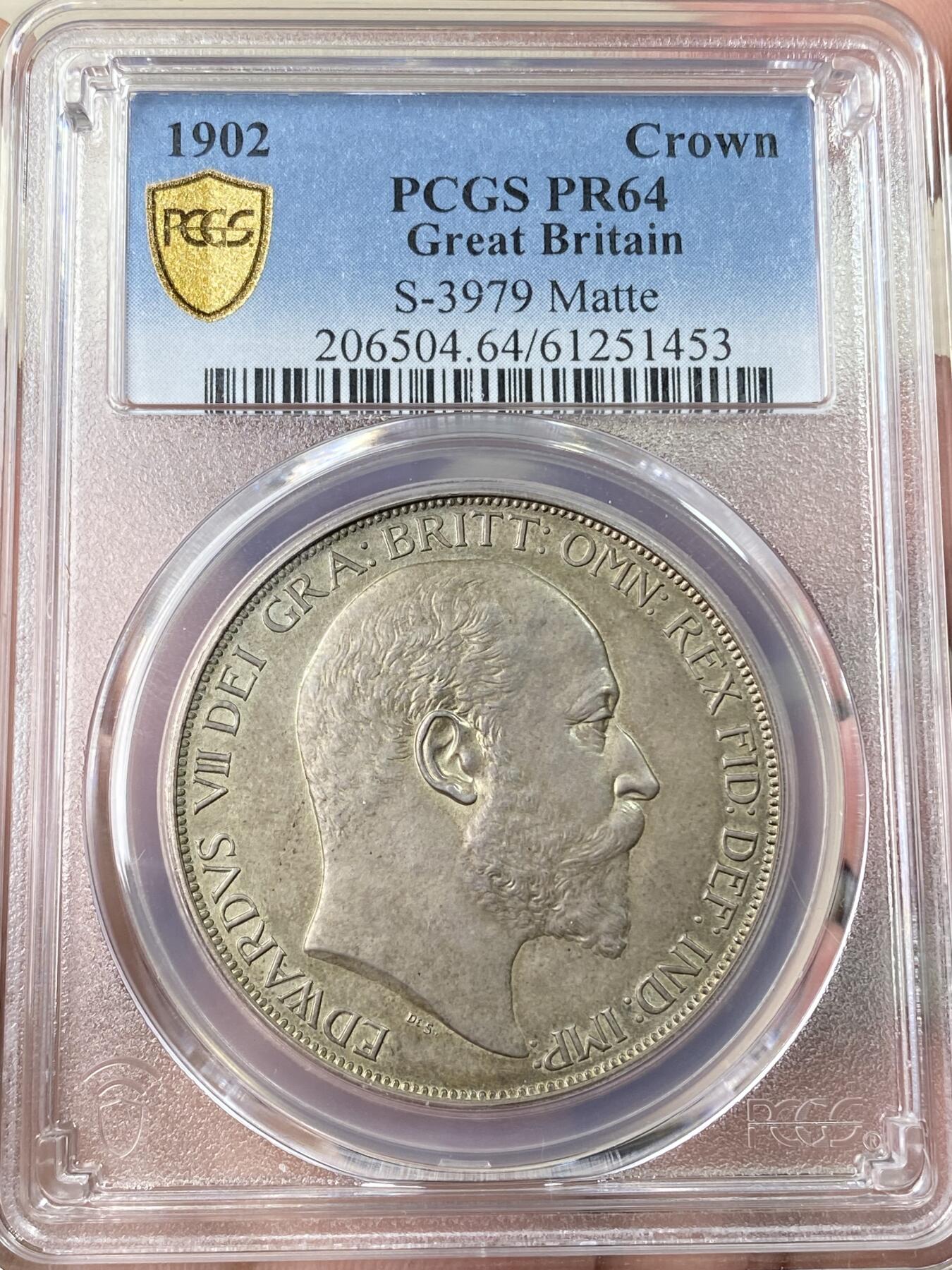 万国钱币拍卖第060期（万国六十期纪念大拍） PCGS PR64 1902英国爱德华七世精制马剑克朗 精制MATTE工艺 原盒五彩素描质感 顶级收藏品质