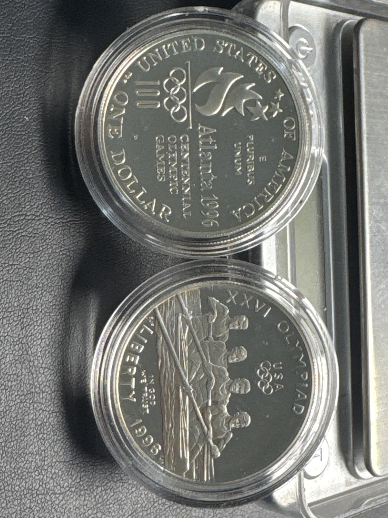 ❤️【币观天下】❤️ 第341期钱币拍卖- 2026.1.30周五晚上6点半场-长期征集拍品 春节前最后一场本场不能存放 节后恢复拍卖 1996 美国 亚特兰大奥运会套装【精制】两枚银币