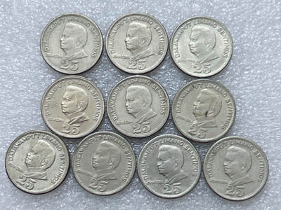 第一海外回流一元起拍收藏 散集专场  第296期 - 菲律宾25分硬币 10枚