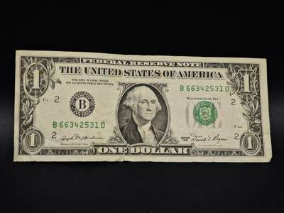 【淘币小摊】实时拍第八百五十六拍   无佣金福利纸币场   满百包邮可预留二周 每周一统一发货   - 美国1美元纸币【有折】