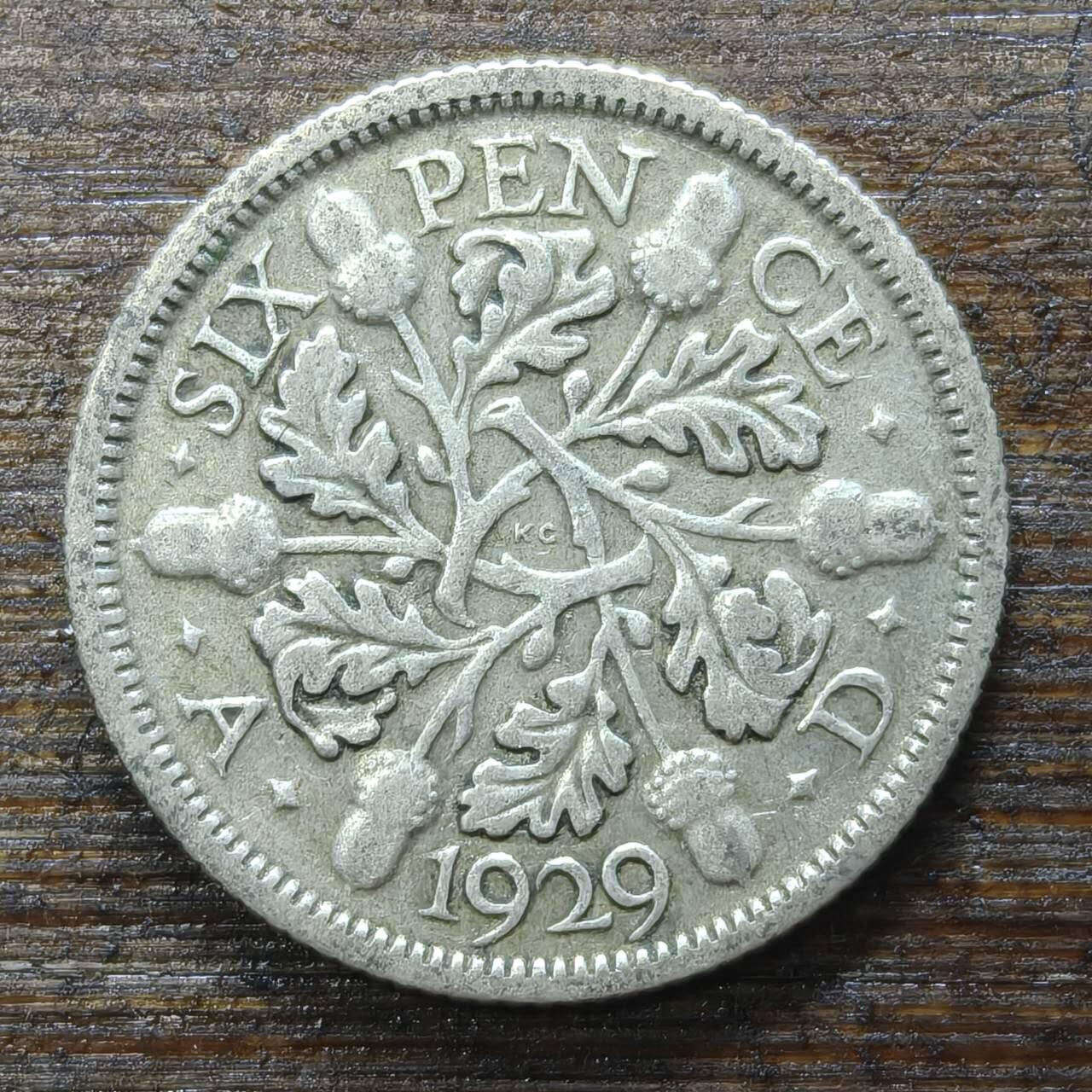 【春节前最后一拍，下一场3.3号】★第139加场★银币专场 不寄存，200包邮。不满200元，支付5元运费。《接受代拍 代送NGC评级》 5【无寄存】英国 1929年 6便士 乔五 银币 