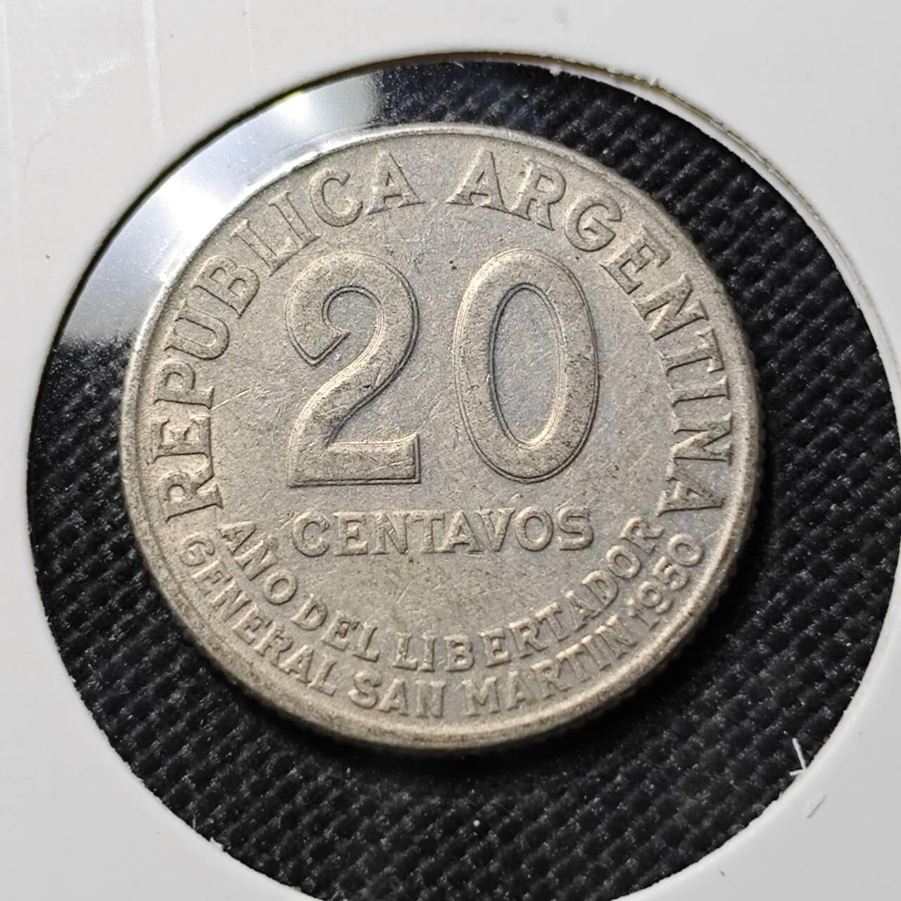 KK钱币收藏小铺  第390期  2月预留时间 周末发货  阿根廷20分纪念币