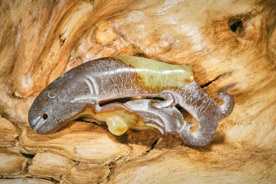 上海都达杂项专场十二（全场包邮】 和田古玉鱼挂件89-20