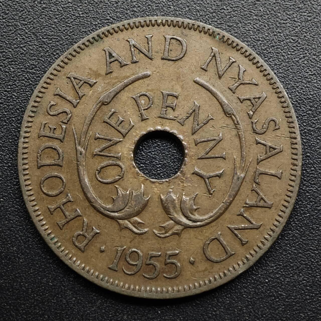 【淘币小摊】限时拍第八百五十七拍  老铜币场  满百包邮可预留两周  周一统一发货  罗德西亚和尼萨兰1955年一便士铜币