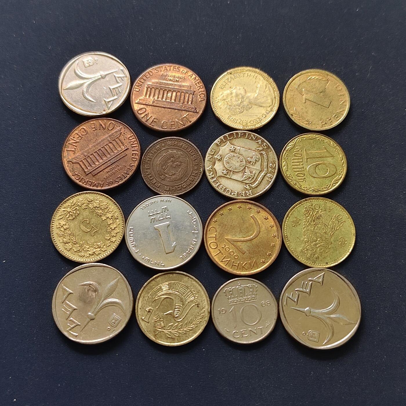 【全场包邮】纯粹捡漏拍498场-持续更新中 世界各国各年份散币L组-16枚一组-英国+瑞士+以色列+乌克兰等