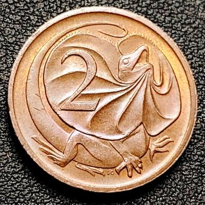 泉币菌-第179场- 精品福利场 - 铜光美品 21mm 澳大利亚伞蜥蜴2分 1984年 青年女王版