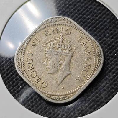 KK钱币收藏小铺  第390期  2月预留时间 周末发货 -  1946英属印度1/2安娜