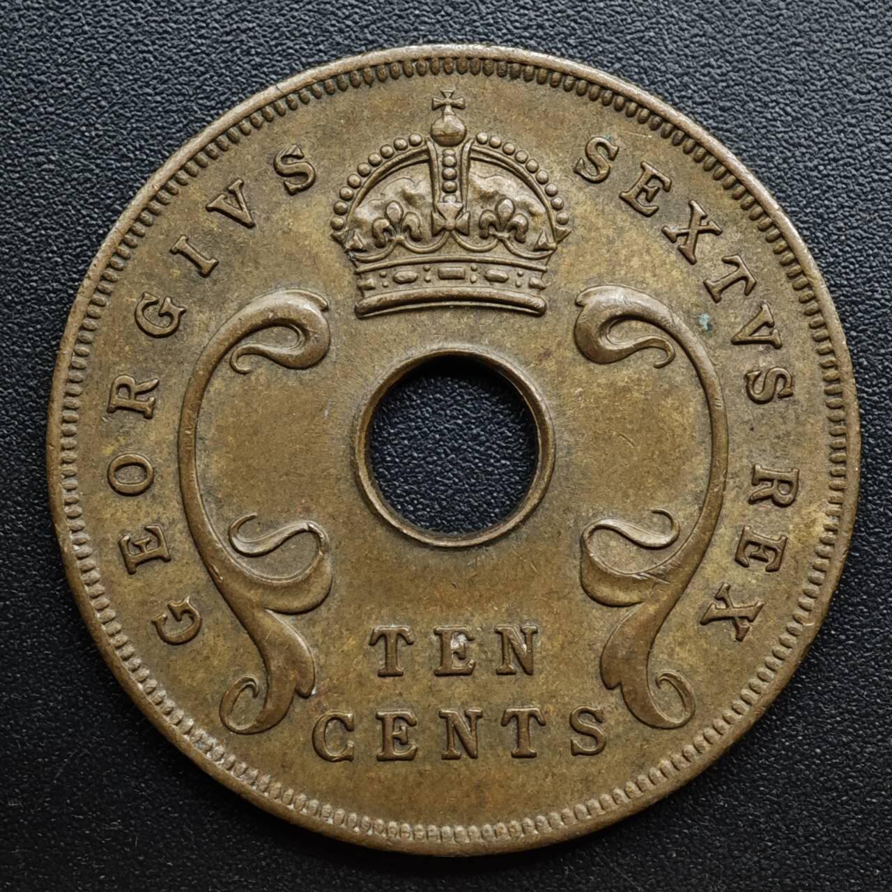 【淘币小摊】限时拍第八百五十七拍  老铜币场  满百包邮可预留两周  周一统一发货  英属东非1951年乔治六世10分铜币