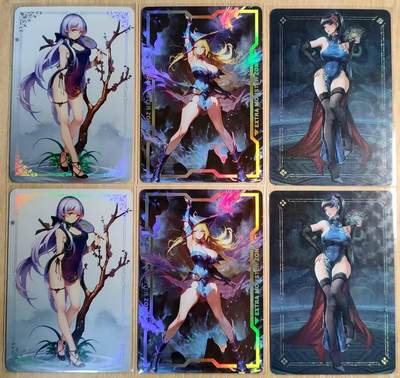 春节前倒数第二场！！龙虎卡牌-七四场（满200元包邮，无佣金，每周六结拍，欢迎送拍） - 折光彩闪6张 疾风卡牌 旗袍小姐姐+黑魔女