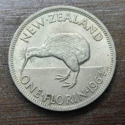 【铜匠收藏】★第142★散币专场 不寄存，30包邮。不满30元，支付5元运费。《接受代拍 代送NGC评级》 - 100【无寄存】新西兰 2先令 1964年