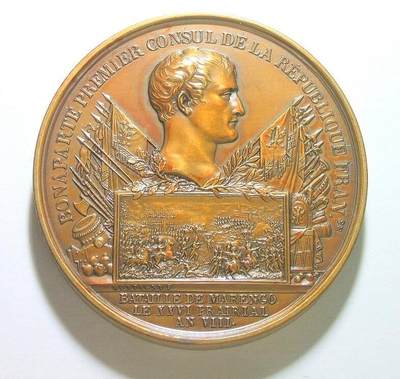 【艺术】法国艺术大章1800年拿破仑 马伦哥战役高浮雕精制超大铜章 60MM 123克 - 【艺术】法国艺术大章1800年拿破仑 马伦哥战役高浮雕精制超大铜章 60MM 123克