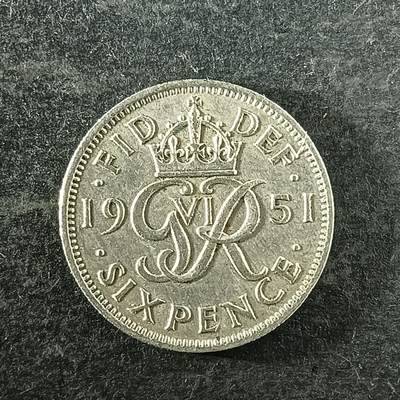 逸泉钱币2026第十四场世界各国散币纪念币A1214-1613 - 1401 英国乔治六世6便士