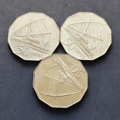 【全场包邮】纯粹捡漏拍498场-持续更新中 - 斐济1997/1999年帆船50分3枚一组