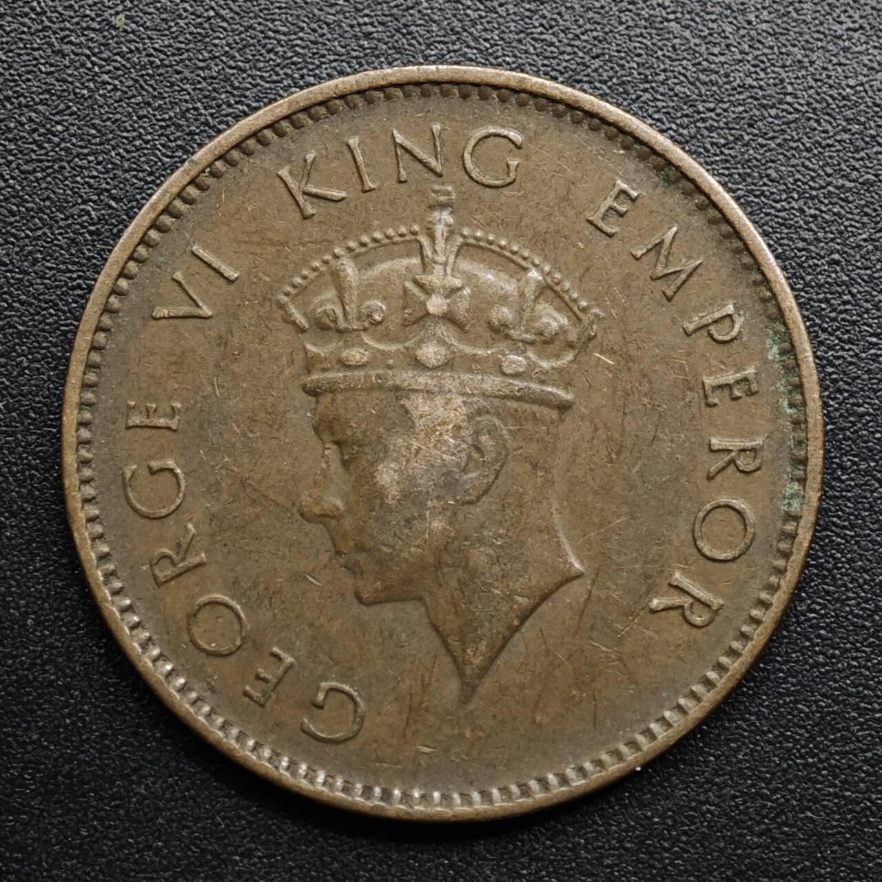 【淘币小摊】限时拍第八百五十七拍  老铜币场  满百包邮可预留两周  周一统一发货  印度1938年乔治六世1/4安娜铜币