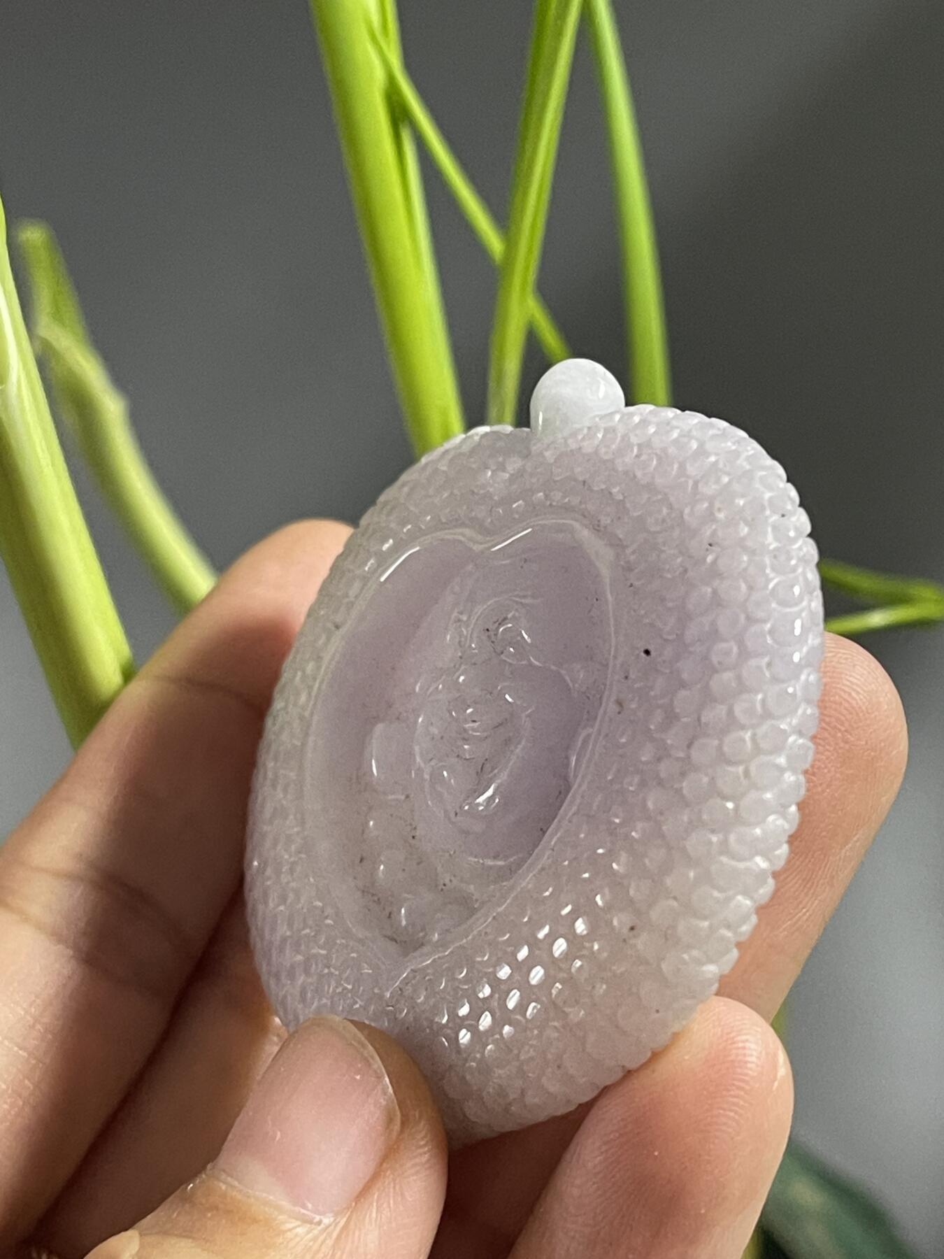 喵了个咪的第二期玉器杂项拍卖 翡翠紫罗兰弥勒佛