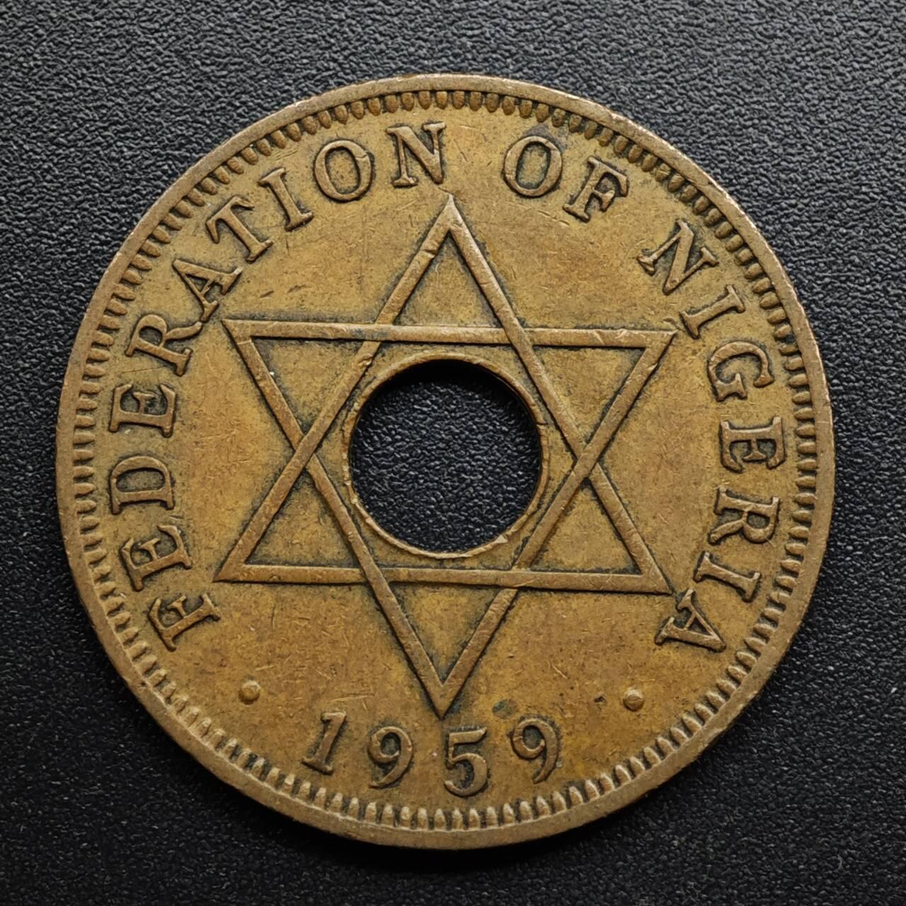 【淘币小摊】限时拍第八百五十七拍  老铜币场  满百包邮可预留两周  周一统一发货  尼日利亚1959年一便士铜币