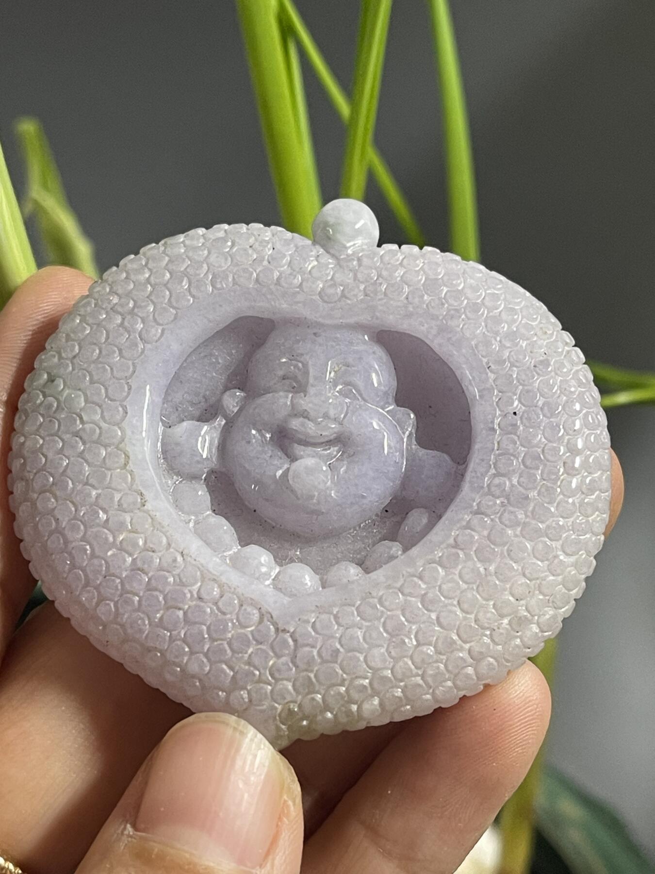 喵了个咪的第二期玉器杂项拍卖 翡翠紫罗兰弥勒佛