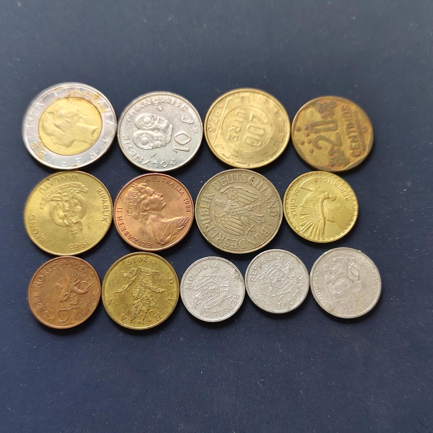 【全场包邮】纯粹捡漏拍498场-持续更新中 世界各国各年份散币K组-14枚一组-意大利+德国+智利+克罗地亚等