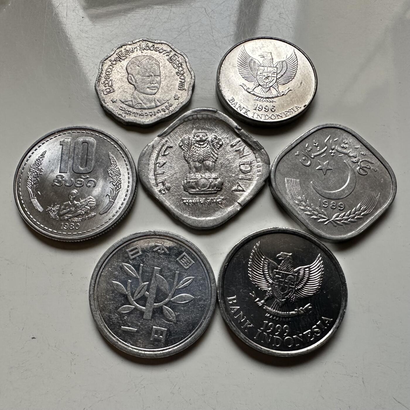 🌹外币初藏🌹🐯2026年第14场  每周二四六晚8️⃣点 接代拍 亚洲铝币7枚