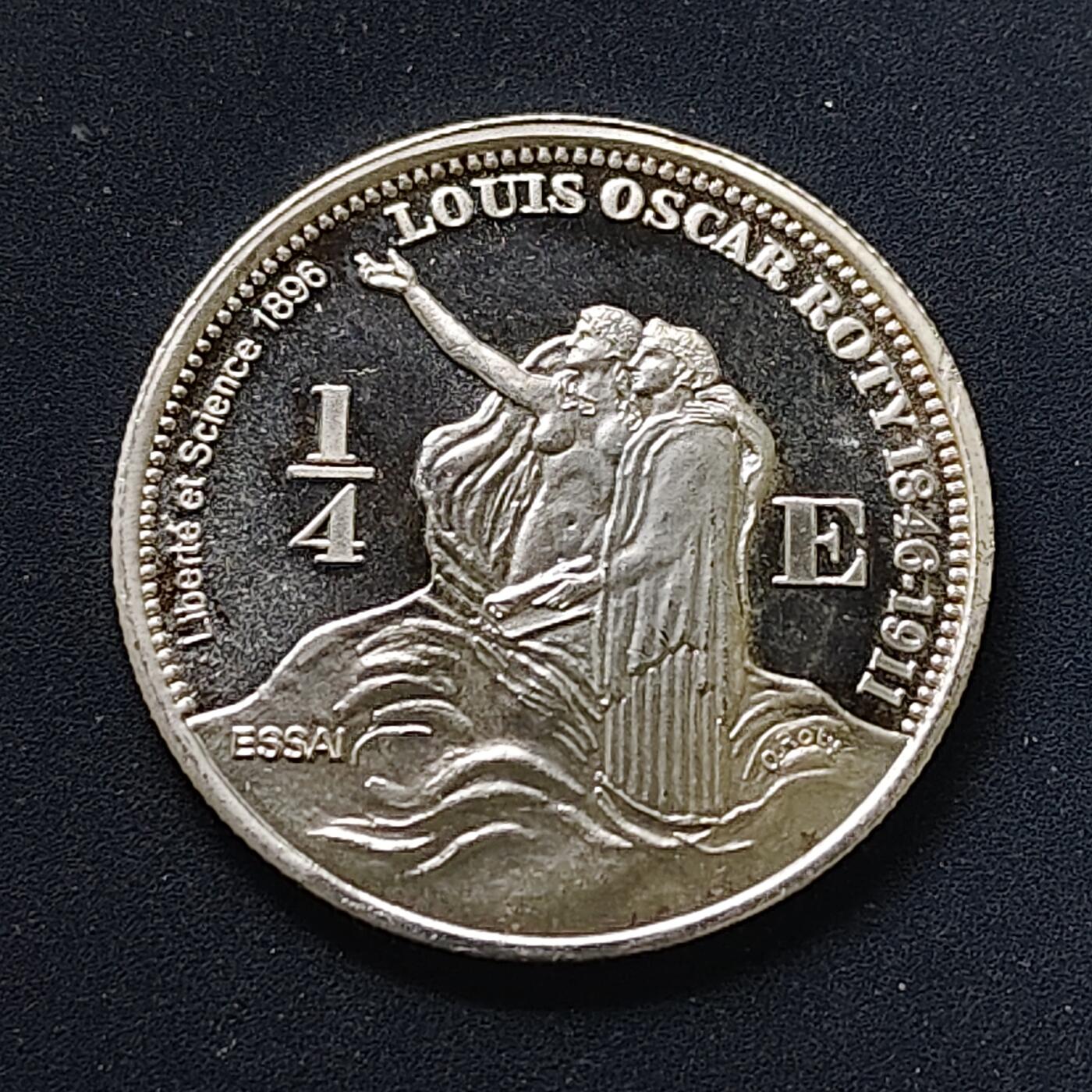 【全场包邮】纯粹捡漏拍498场-持续更新中 【样币】法属圣马丁2004年1/4欧元雕刻师罗蒂系列自由与科学精制纪念银样币【7.8克99.9%，估算纯银价约218元（按28元/克银价核算）】