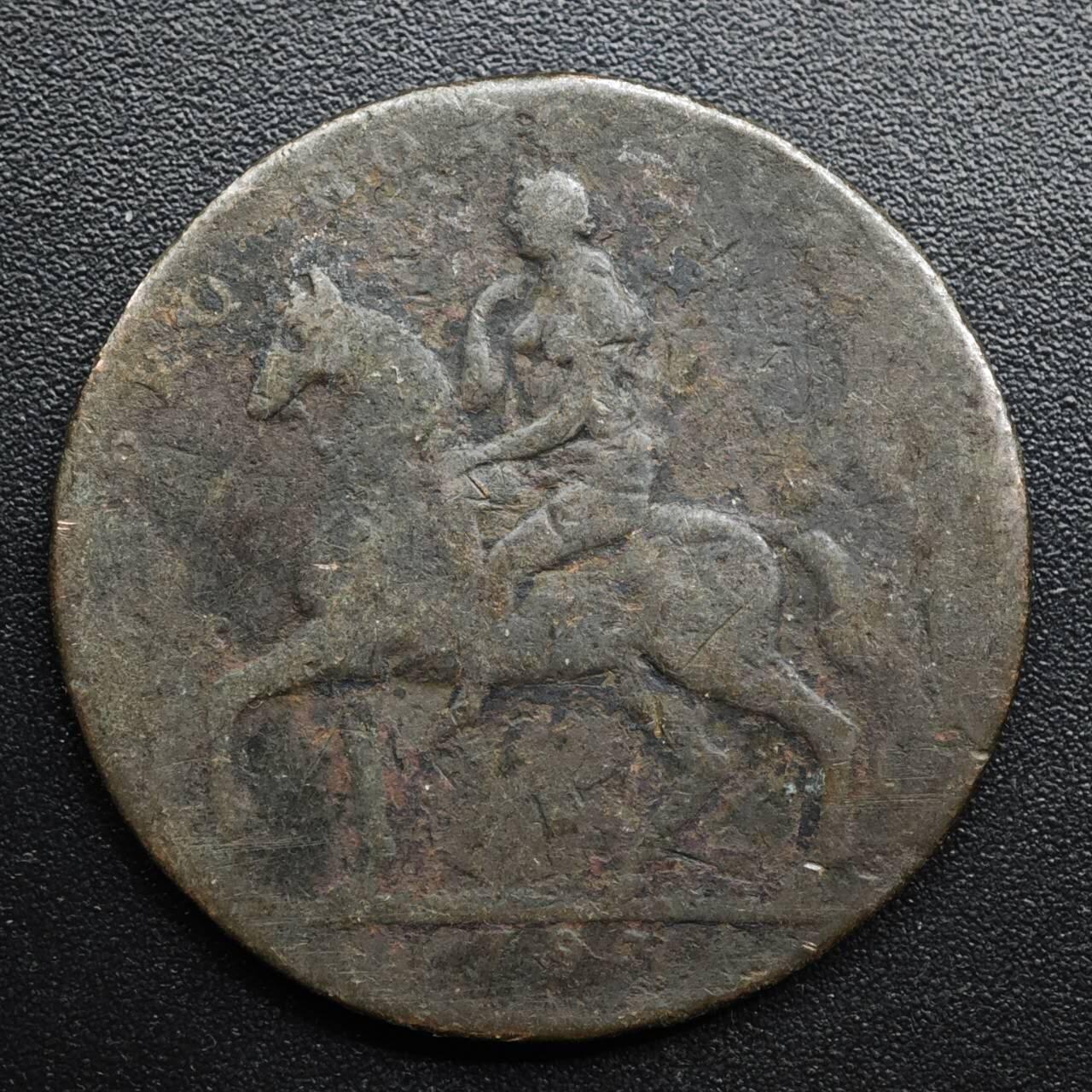 【淘币小摊】限时拍第八百五十七拍  老铜币场  满百包邮可预留两周  周一统一发货  英国1793年戈黛娃夫人半便士铜币代币