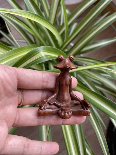 喵了个咪的第三期木器杂项小摆件拍卖 - 黄杨木呱呱来财