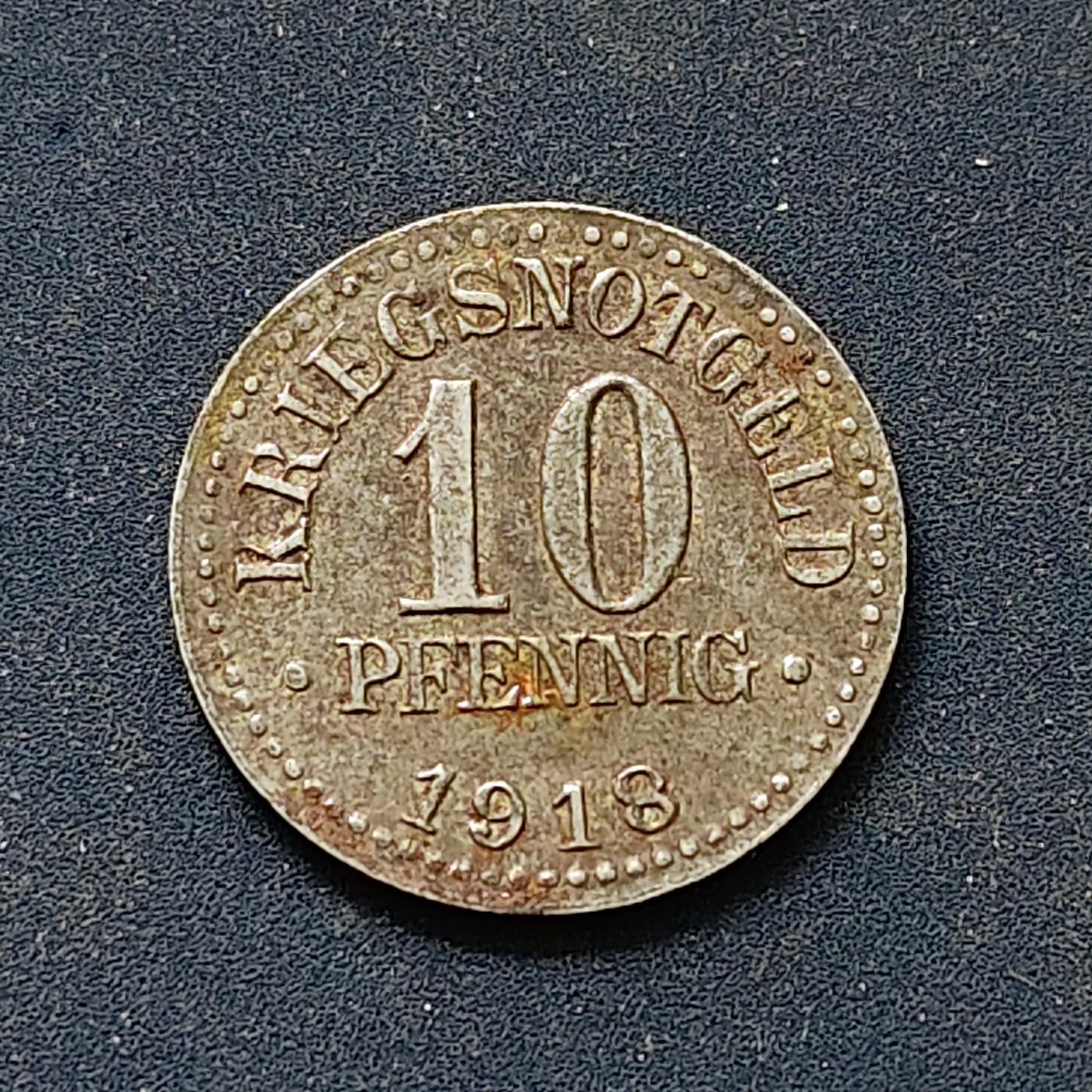 【全场包邮】纯粹捡漏拍498场-持续更新中 德国紧急状态布伦瑞克1918年10芬尼铁币