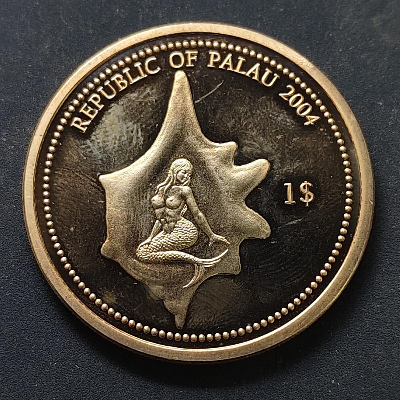 【全场包邮】纯粹捡漏拍498场-持续更新中 帕劳2004年1元海洋生物保护系列河豚彩色克朗型纪念币