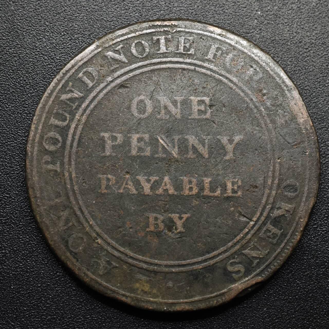 【淘币小摊】限时拍第八百五十七拍  老铜币场  满百包邮可预留两周  周一统一发货  英国1812年比尔斯顿一便士铜币代币