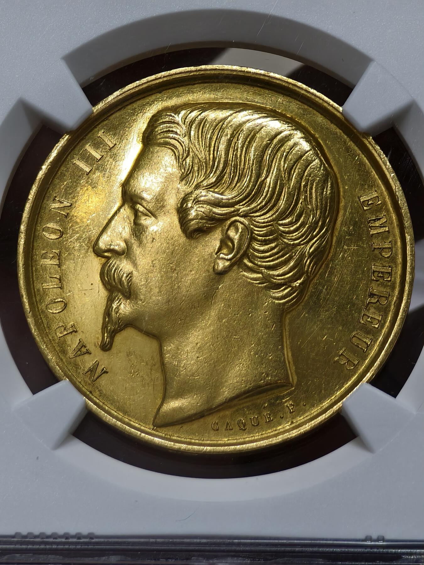 NGC-MS62法国1857年拿破仑三世农业博览会金章