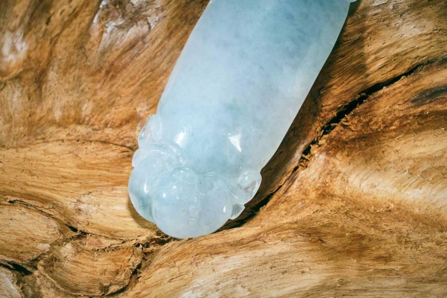 上海都达杂项专场十二（全场包邮】 天然冰糯种翡翠（A货）精雕《福气成双》挂件89-15