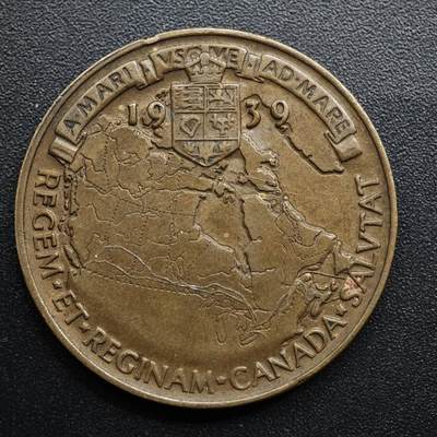 【淘币小摊】限时拍第八百五十七拍  老铜币场  满百包邮可预留两周  周一统一发货  - 英国1939年乔治六世夫妇访问加拿大铜章