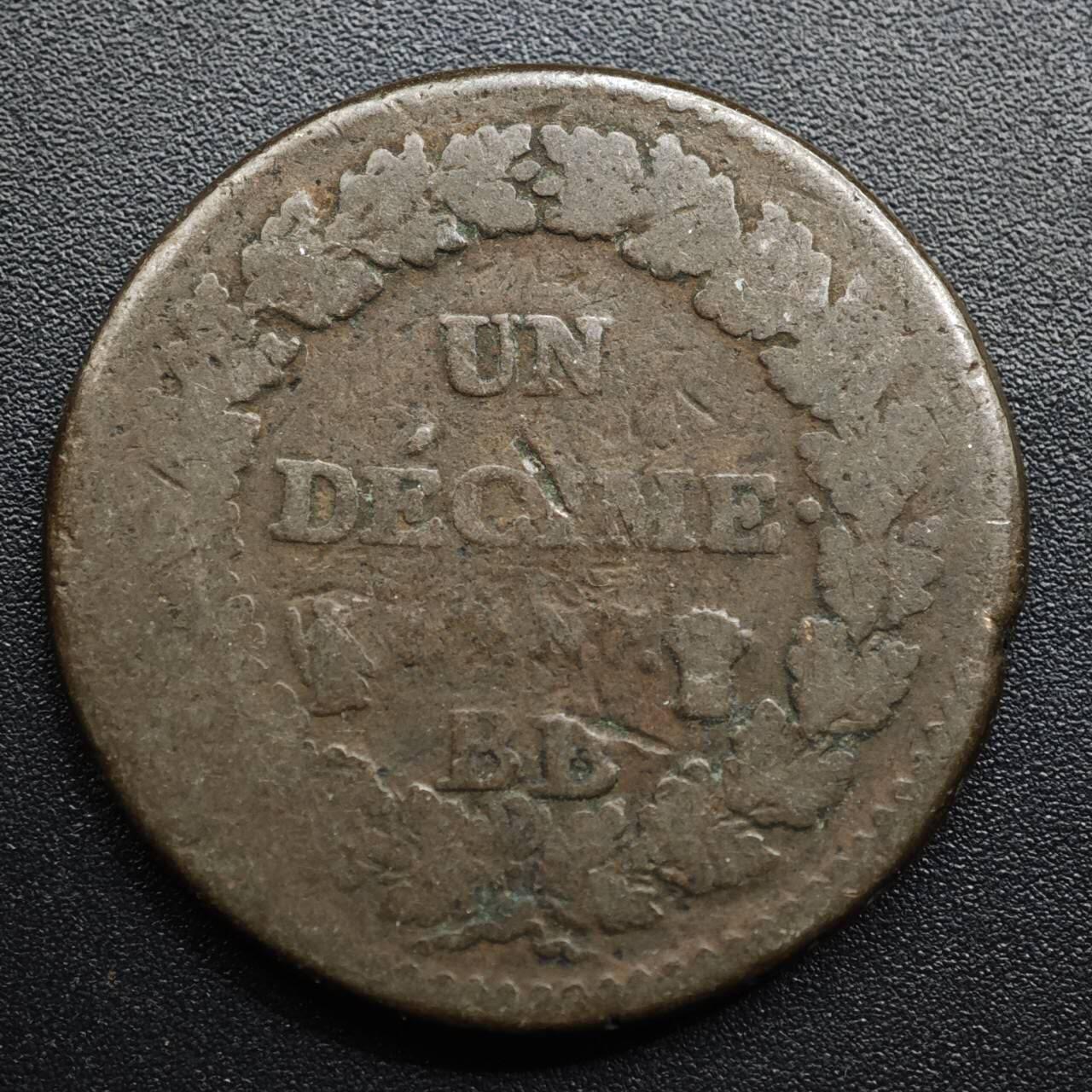 【淘币小摊】限时拍第八百五十七拍  老铜币场  满百包邮可预留两周  周一统一发货  法国共和时期10分铜币