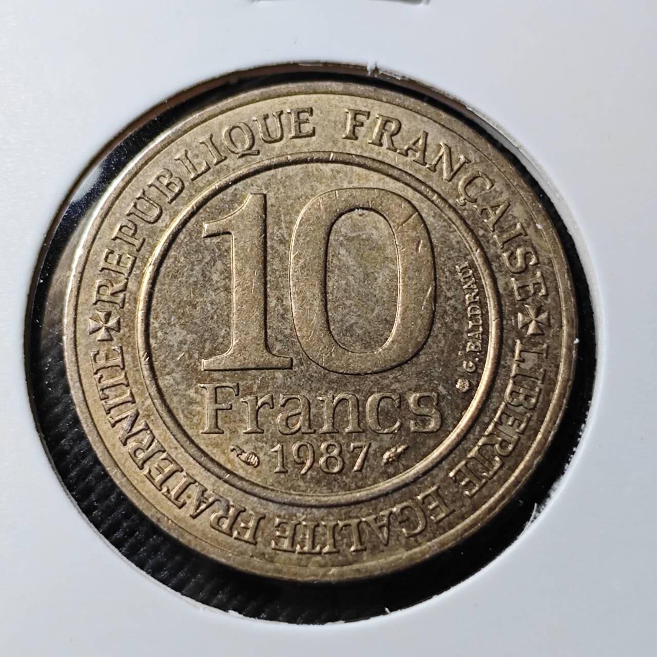 KK钱币收藏小铺  第390期  2月预留时间 周末发货  1987法国10法郎纪念币