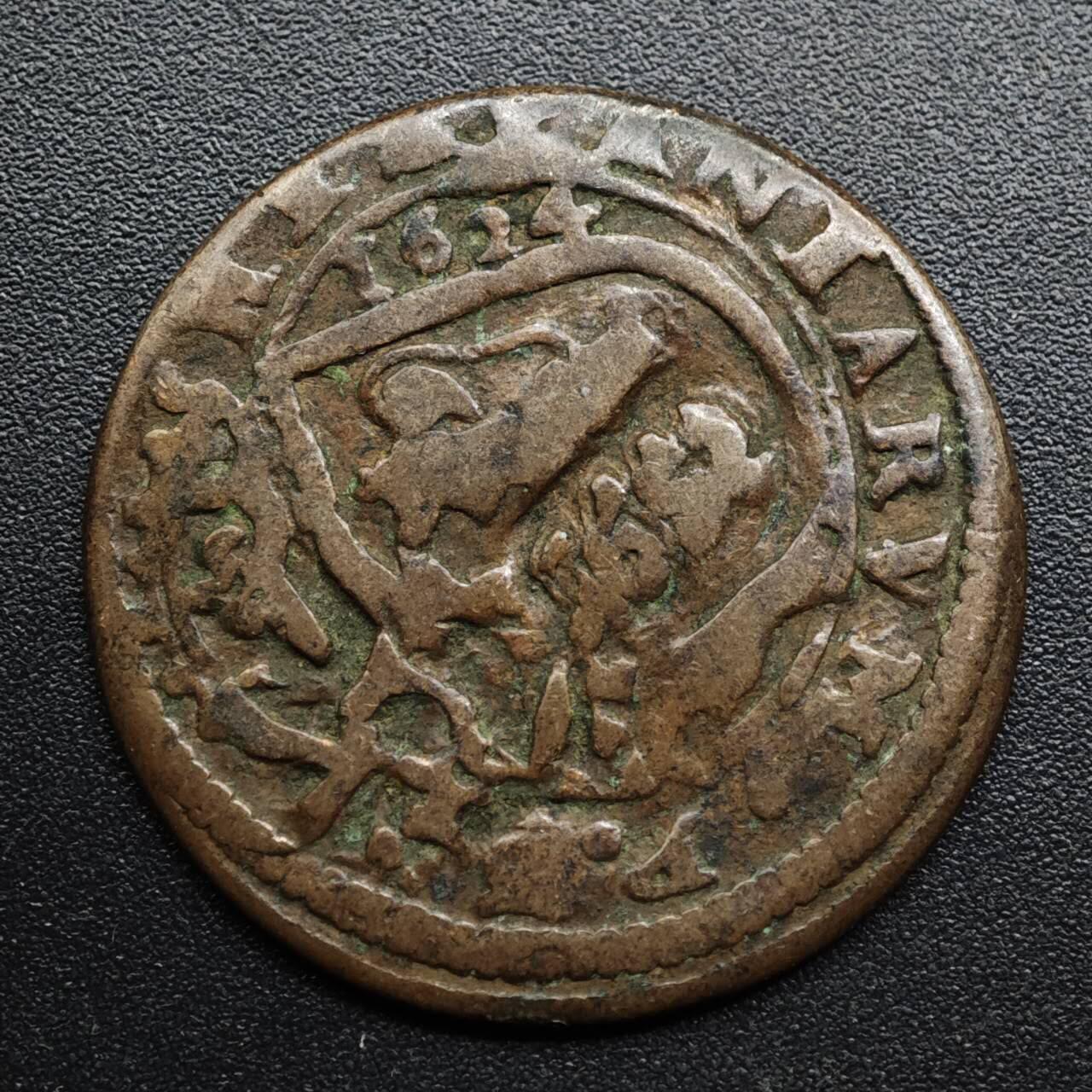 【淘币小摊】限时拍第八百五十七拍  老铜币场  满百包邮可预留两周  周一统一发货  西属尼德兰1624年8Maravedis铜币