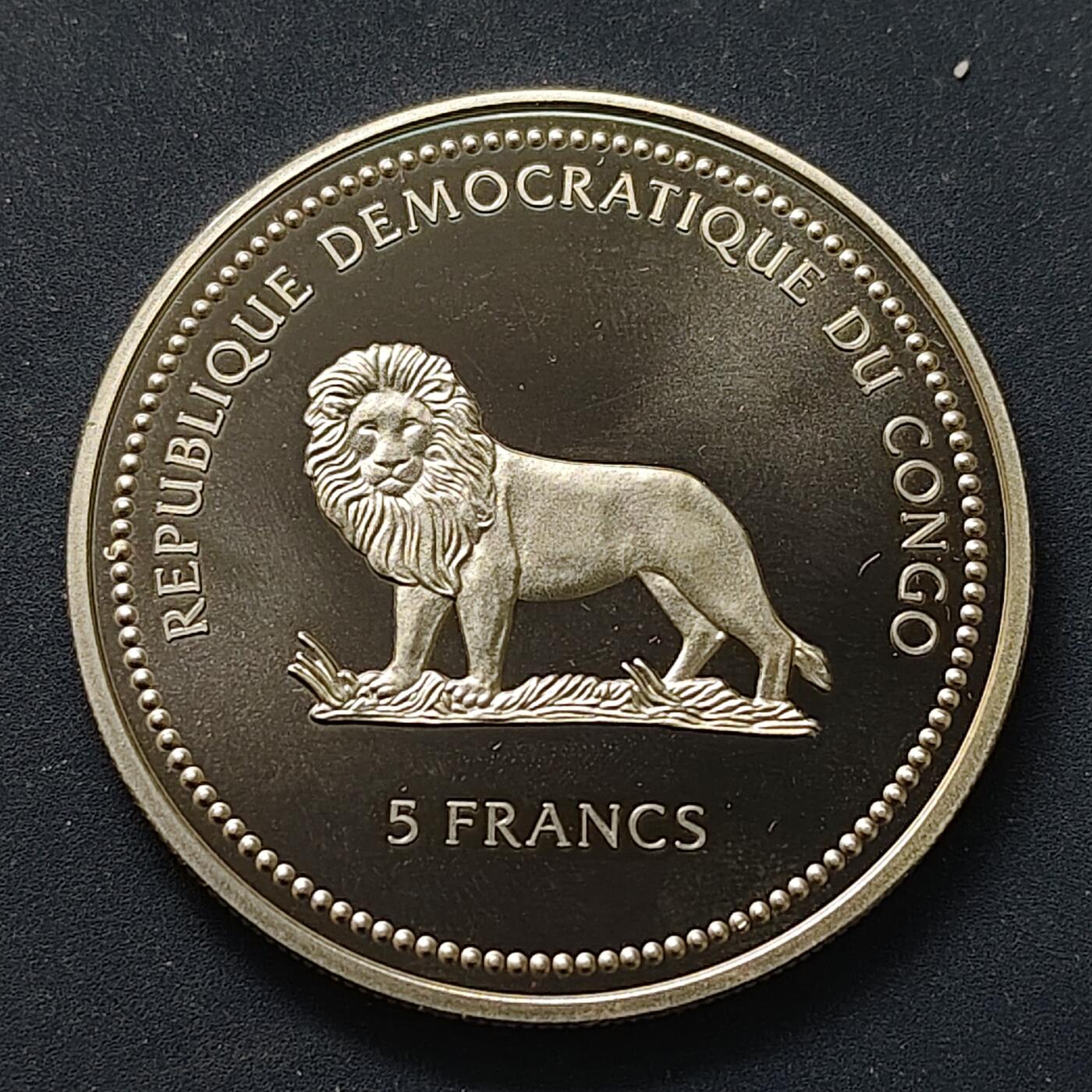 【全场包邮】纯粹捡漏拍498场-持续更新中 【少见】刚果2005年5法郎动物保护系列赤蠵龟幻彩纪念币-量5000