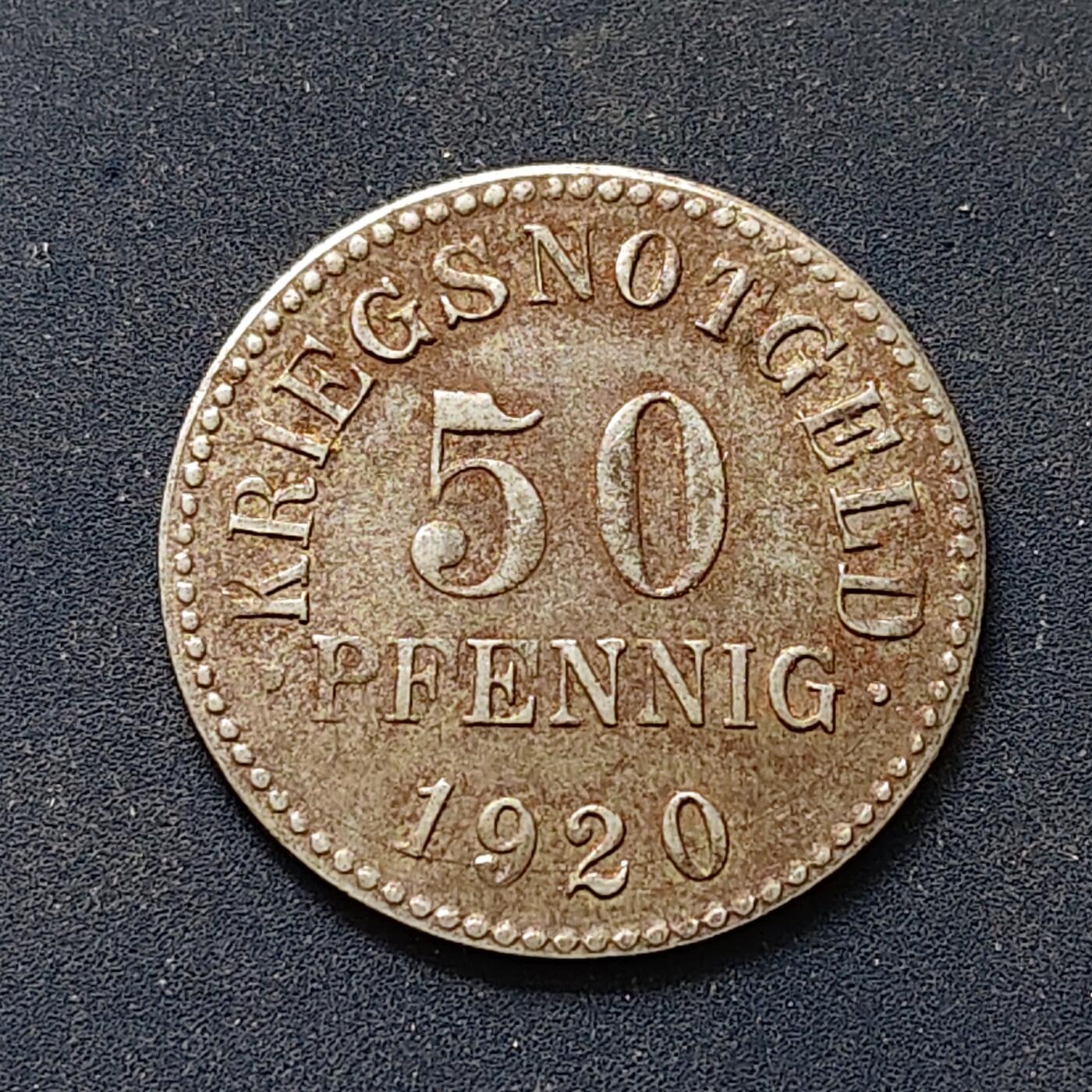 【全场包邮】纯粹捡漏拍498场-持续更新中 德国紧急状态布伦瑞克1920年50芬尼铁币