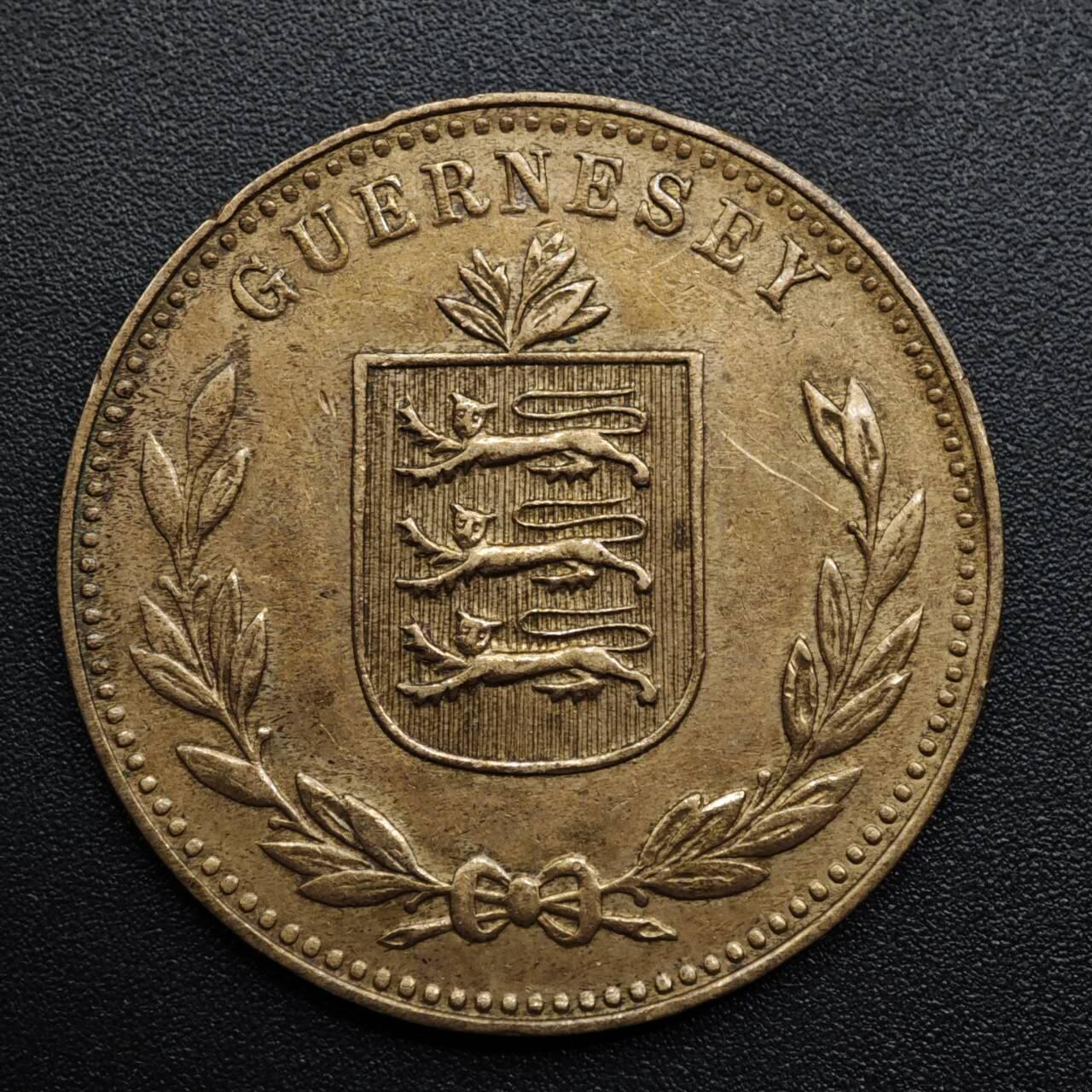 【淘币小摊】限时拍第八百五十七拍  老铜币场  满百包邮可预留两周  周一统一发货  根西岛1947年8道布铜币