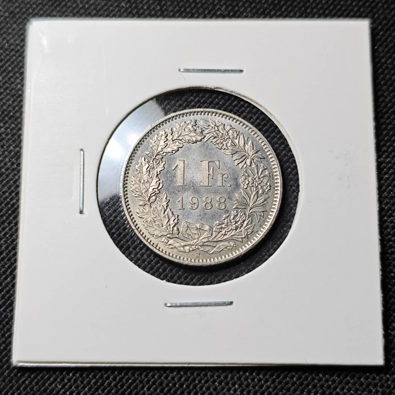 KK钱币收藏小铺  第390期  2月预留时间 周末发货  1988瑞士1法郎