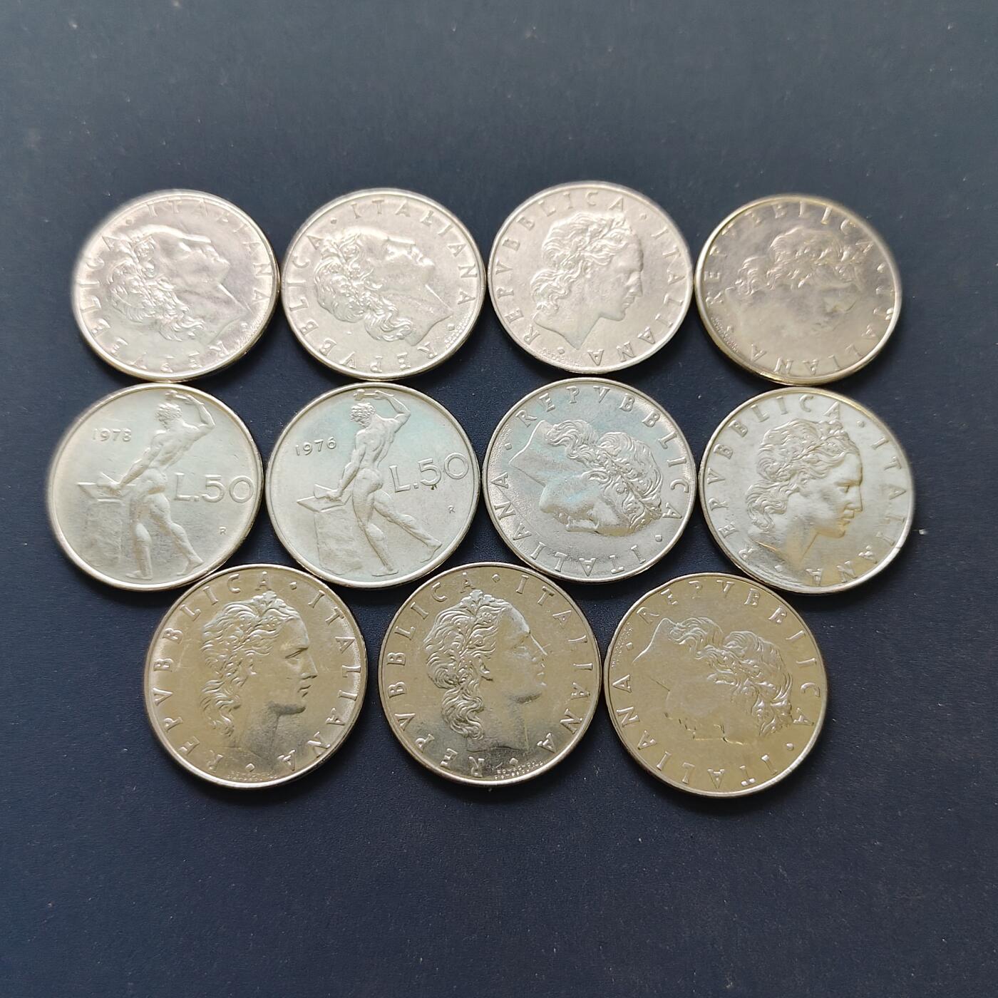 【全场包邮】纯粹捡漏拍498场-持续更新中 意大利各年份50里拉11枚一组