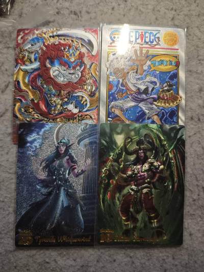 春节前倒数第二场！！龙虎卡牌-七四场（满200元包邮，无佣金，每周六结拍，欢迎送拍） - 粗闪4张 奇点 青毛狮子怪&路飞&魔兽