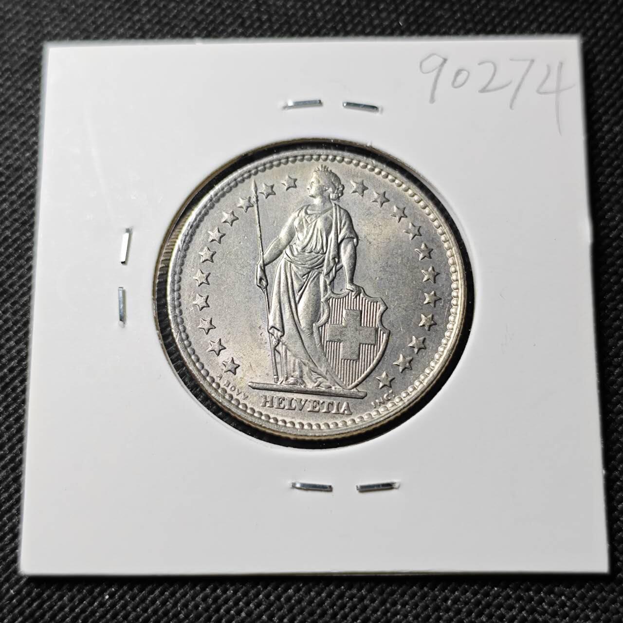 KK钱币收藏小铺  第390期  2月预留时间 周末发货  1969瑞士2法郎 