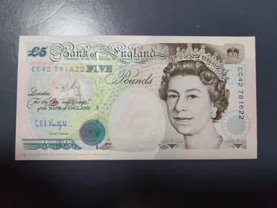 1月29号晚上8点 外国纸币自动截拍第15场 - 英国5镑 新品