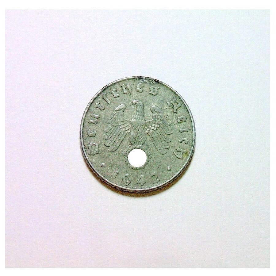 稀年 德国第三帝国1942年E版5芬尼 极美品
