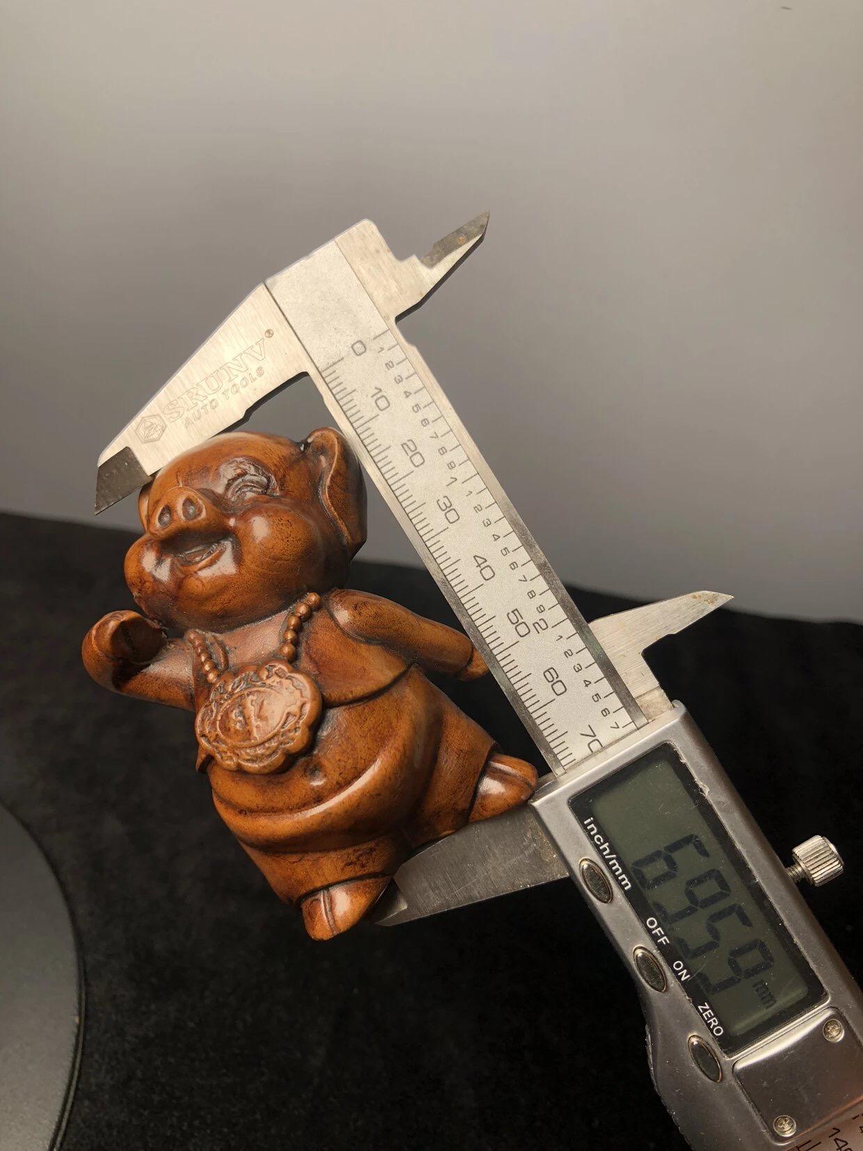 喵了个咪的第三期木器杂项小摆件拍卖 黄杨木招财猪