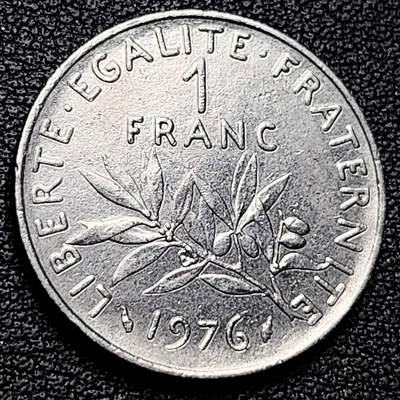 泉币菌-第179场- 精品福利场 - 法国早期（1976年）1法郎镍币  播种女神 入欧前 末版 绝版币