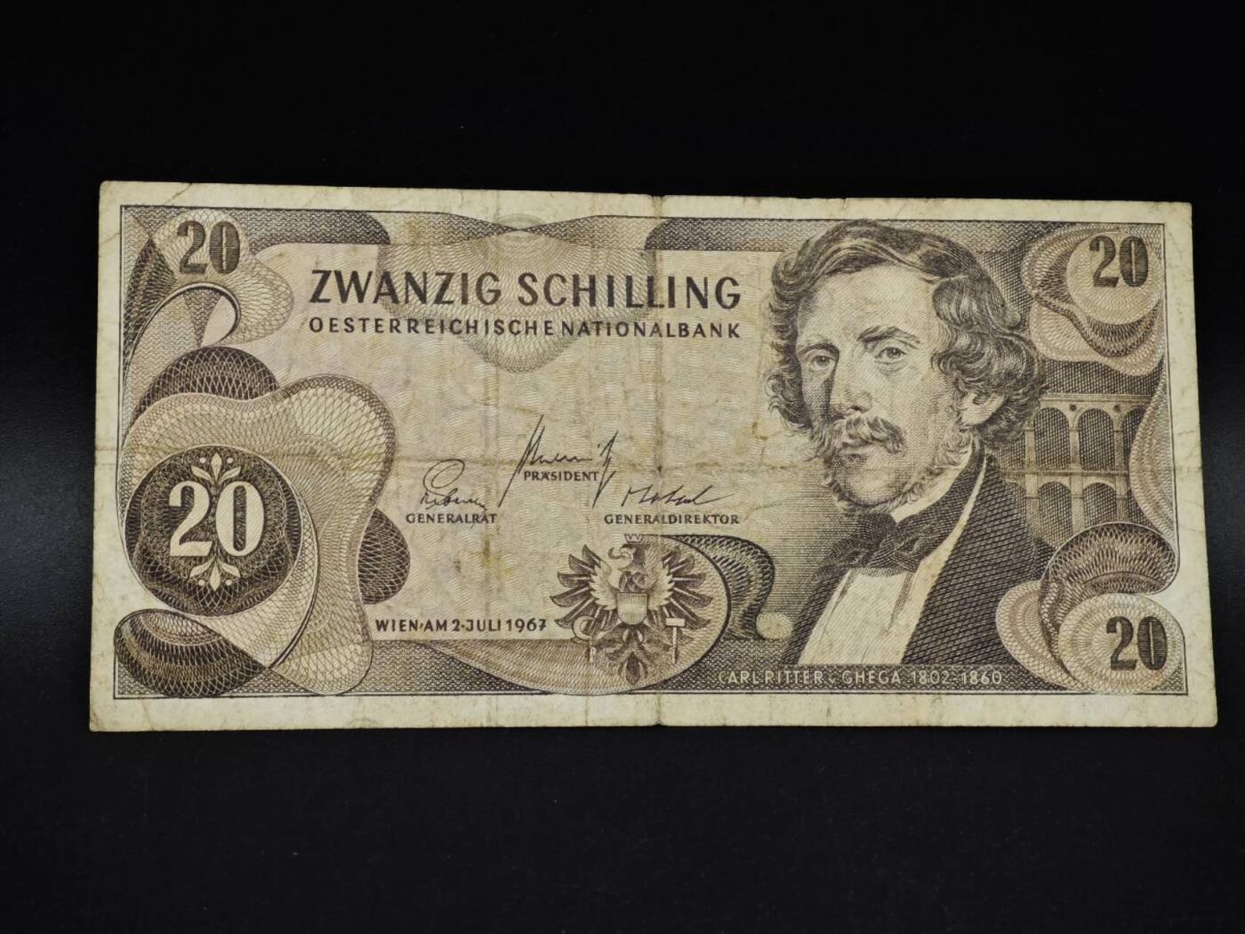 【淘币小摊】实时拍第八百五十六拍   无佣金福利纸币场   满百包邮可预留二周 每周一统一发货   奥地利20先令纸币【有折】