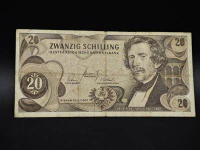 【淘币小摊】实时拍第八百五十六拍   无佣金福利纸币场   满百包邮可预留二周 每周一统一发货   - 奥地利20先令纸币【有折】